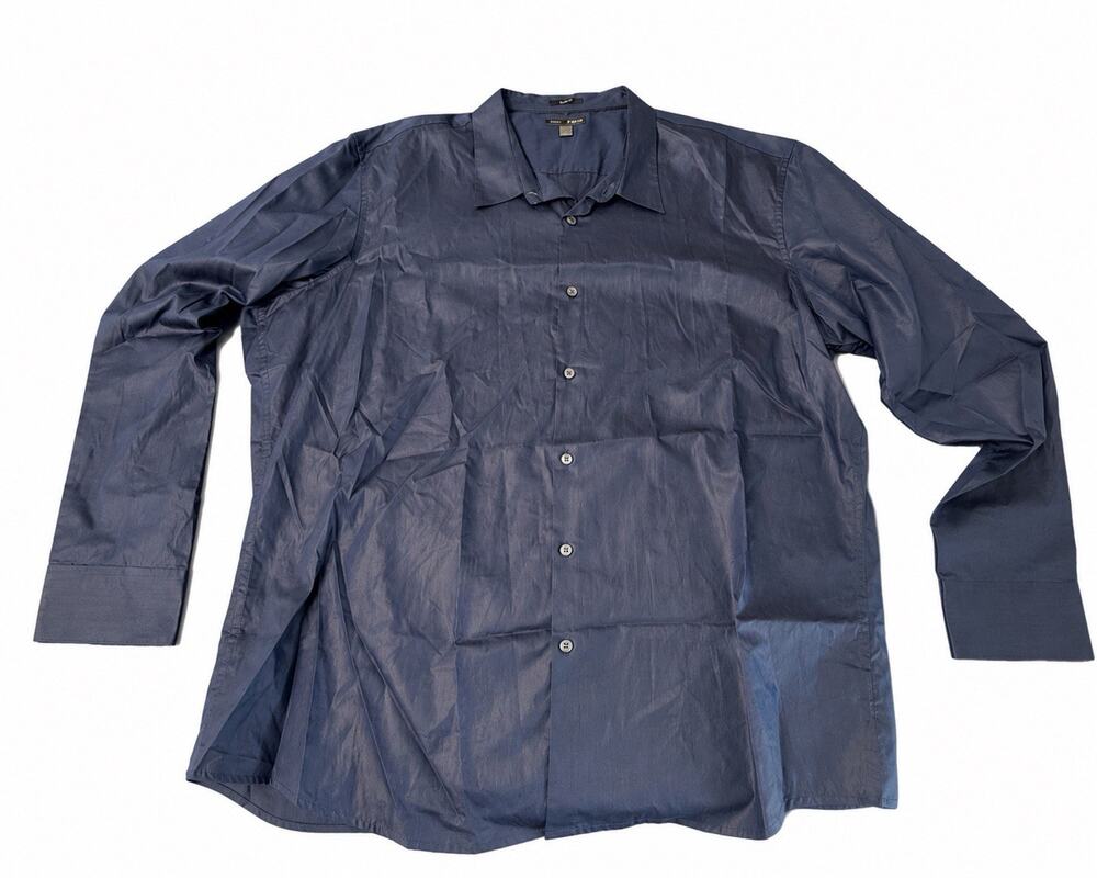 Apt. 9 Premium Slim Fit Dress Shirt Mens XXL Blue Long Sleeve Button Up